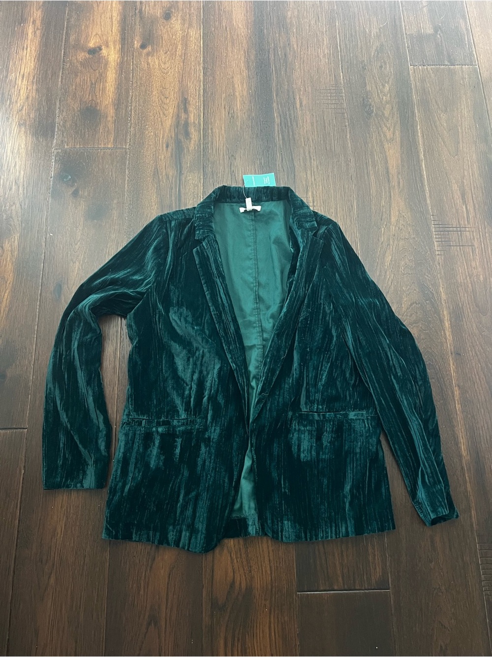 Velvet Blazer Jacket - Dark Green